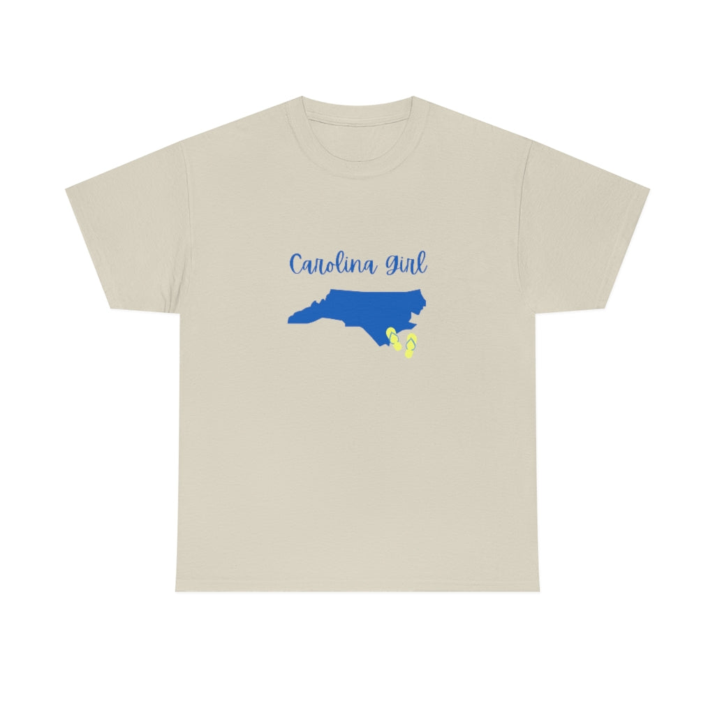 North Carolina Girl Tee Southern Flip Flops T-Shirt State Graphic Tee Trendy Carolina Shirt - The Good Life Vibe