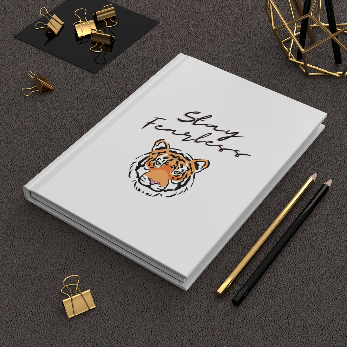 Hard cover notebook, Dotted Paper Journal, Stay Fearless Journal, Tiger, Lined Notebook, Lined Journal, Stationary, Empowerment Journal - The Good Life Vibe
