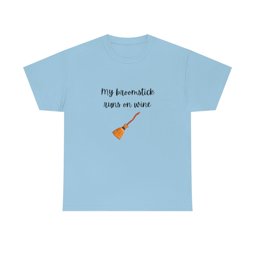 My Broomstick Runs On Wine Tee Funny T-shirt Trendy Halloween Shirt Fall Shirts Autumn Gifts - The Good Life Vibe