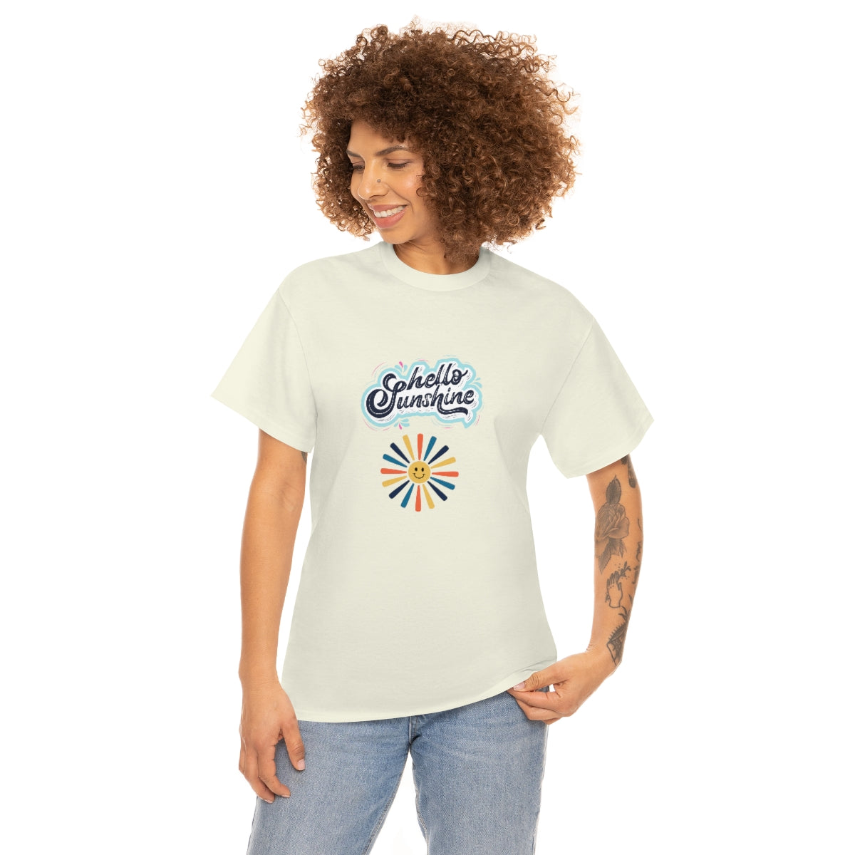 Hello Sunshine Tee, Retro Sunshine Tee, Vintage Graphic T-Shirt, Retro Sun Tshirt, Summer Shirt, Boho Shirt, Sunshine, Camping Shirt - The Good Life Vibe