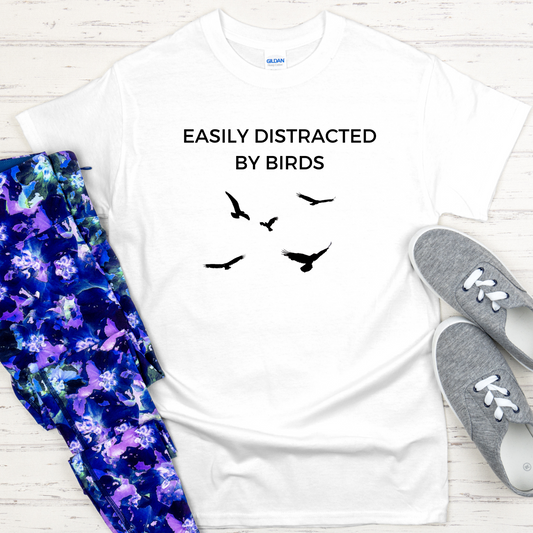 Easily Distracted By Birds Bird Lover Tshirt