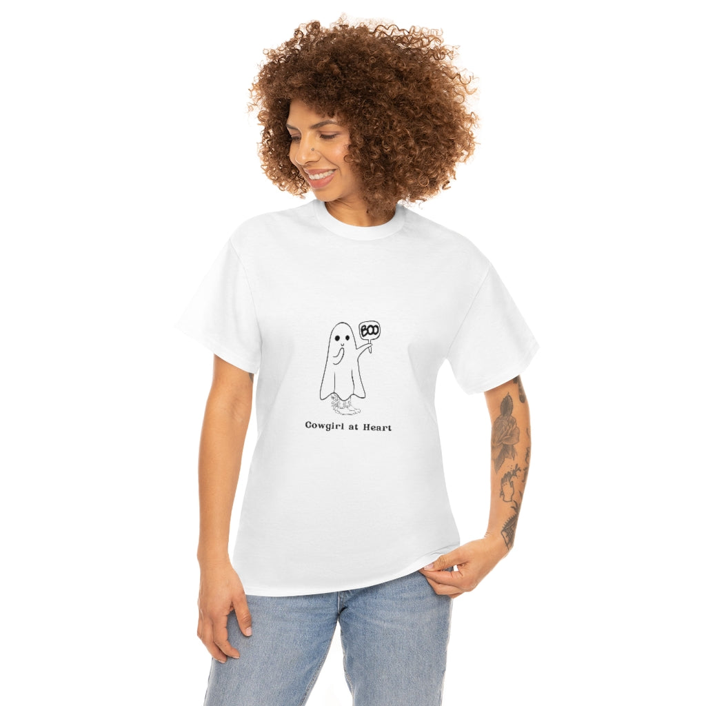 Cowgirl at HeartTee Ghost T-Shirt Cowgirl Boots Shirt Halloween Shirt Funny Cute Tee Graphic Spooky Shirt - The Good Life Vibe