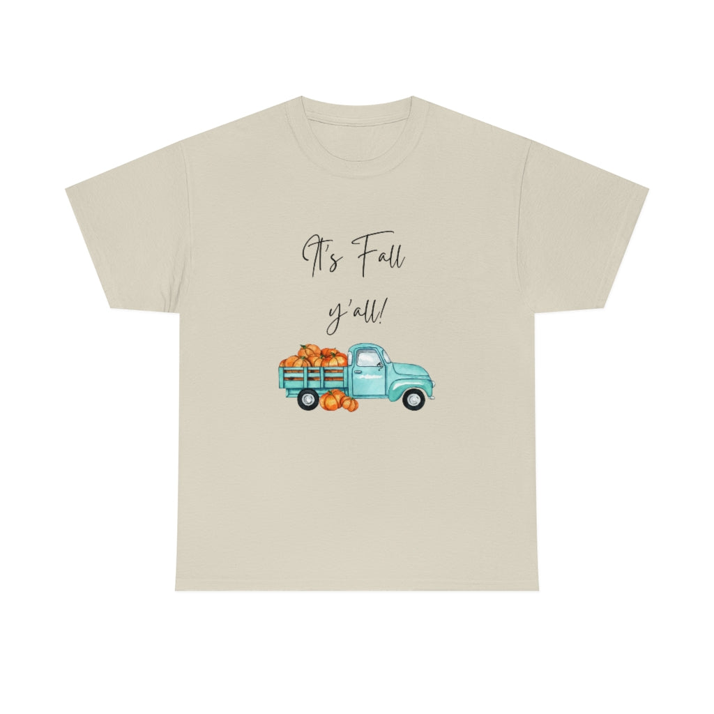 Pumpkins, Trucks and Fall Y'all Heavy Cotton Tee - The Good Life Vibe