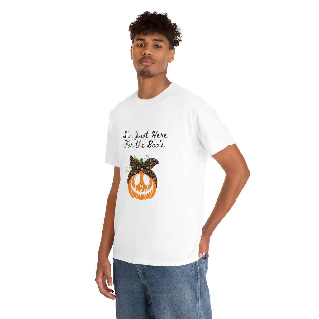 I'm Just Here For the Boo's Pumpkin Heavy Cotton Tee - The Good Life Vibe