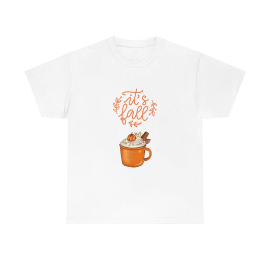 It's Fall Graphic Pumpkin Spice Latte Tee Halloween Trendy Coffee T-Shirt Autumn Thanksgiving Women Gift Preppy Cool Shirt - The Good Life Vibe