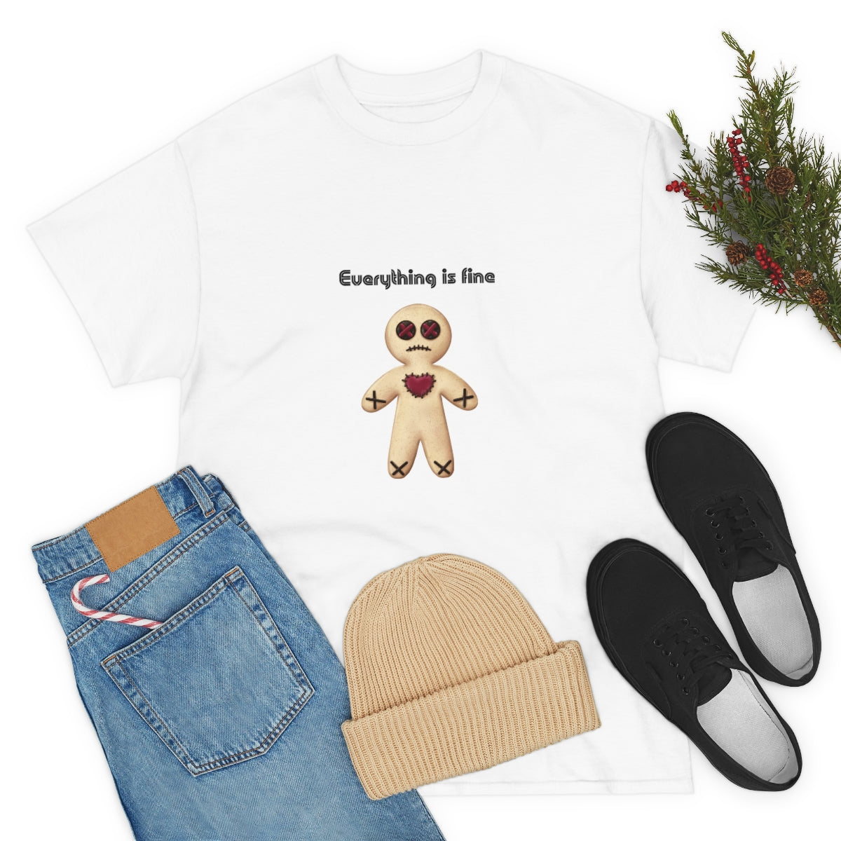 Everything is Fine Tshirt, I'm Fine Everything is Fine, Gingerbread Man, Christmas Shirt, Chronic Pain Shirt, Anxiety Shirt, FunnyTshirts - The Good Life Vibe