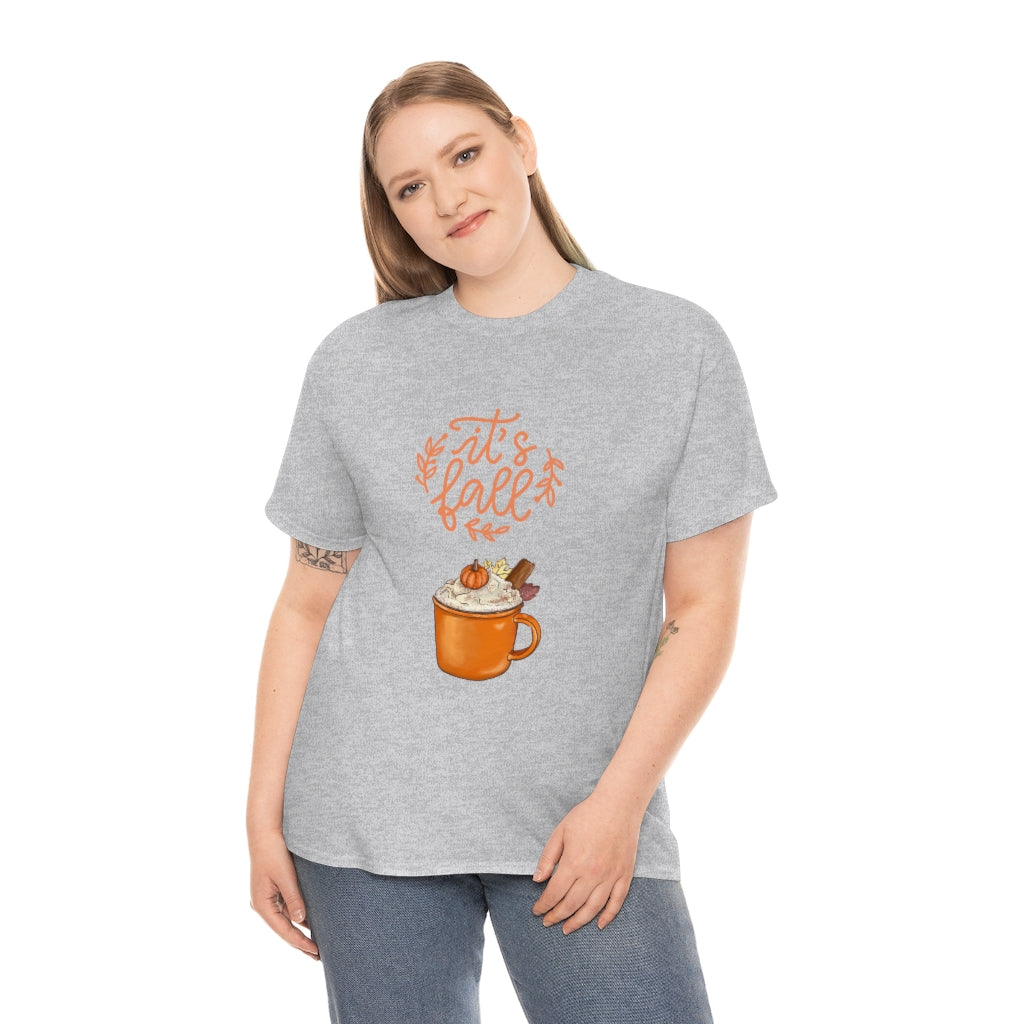 It's Fall Graphic Pumpkin Spice Latte Tee Halloween Trendy Coffee T-Shirt Autumn Thanksgiving Women Gift Preppy Cool Shirt - The Good Life Vibe