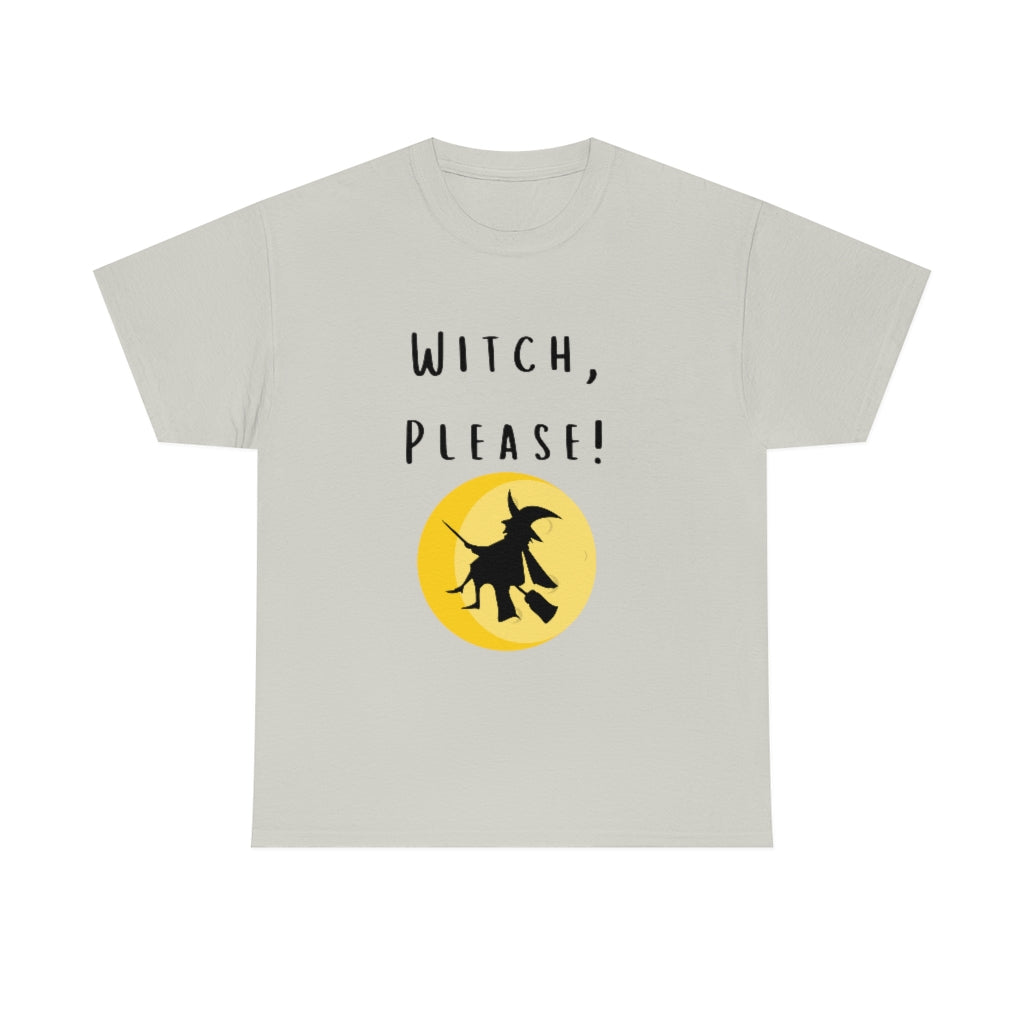 Witch, Please Riding On Broom With Moon Trendy Halloween Spooky Preppy T-Shirt Gift Heavy Cotton Tee - The Good Life Vibe