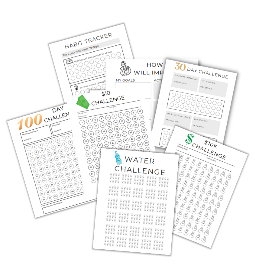 9 Page Habit Tracker & Log Bundle