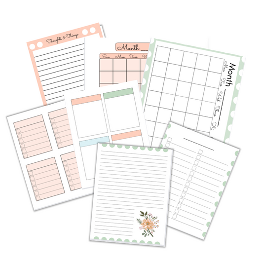 Floral Journal and Checklist Pages - Digital Download and Printable