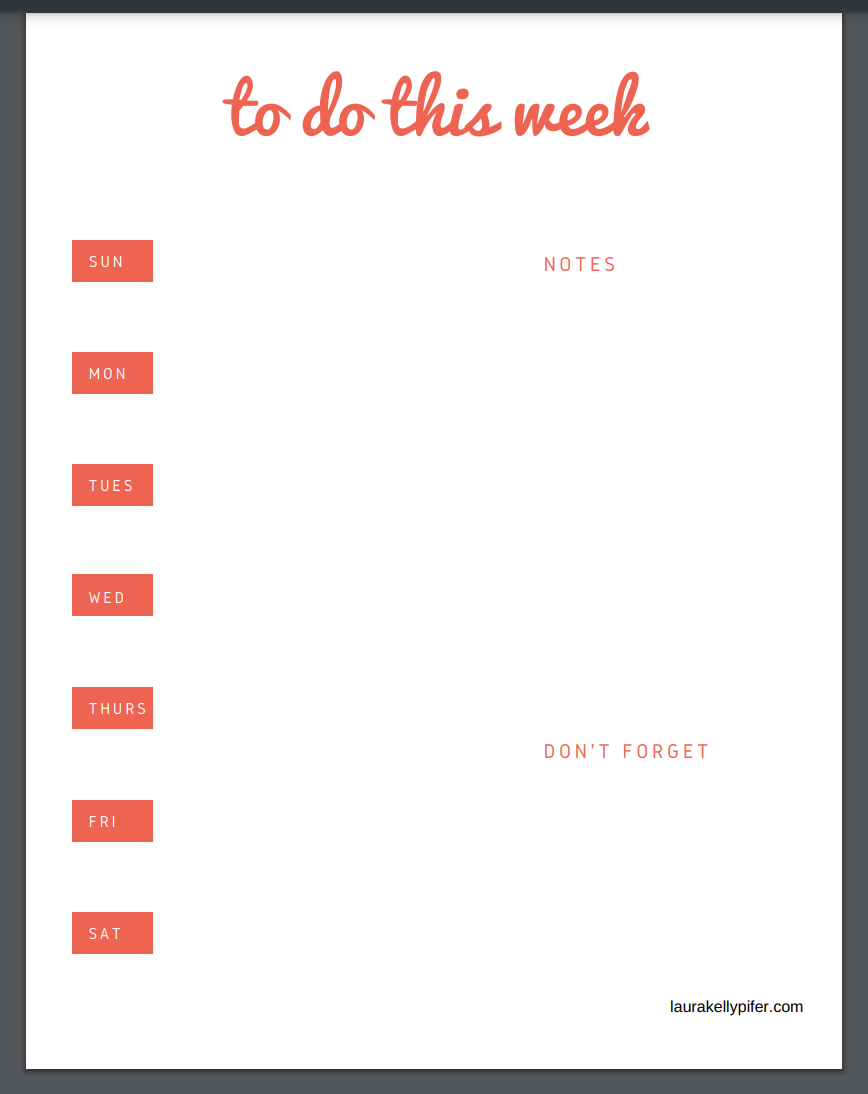 To Do This Week List Digital Download