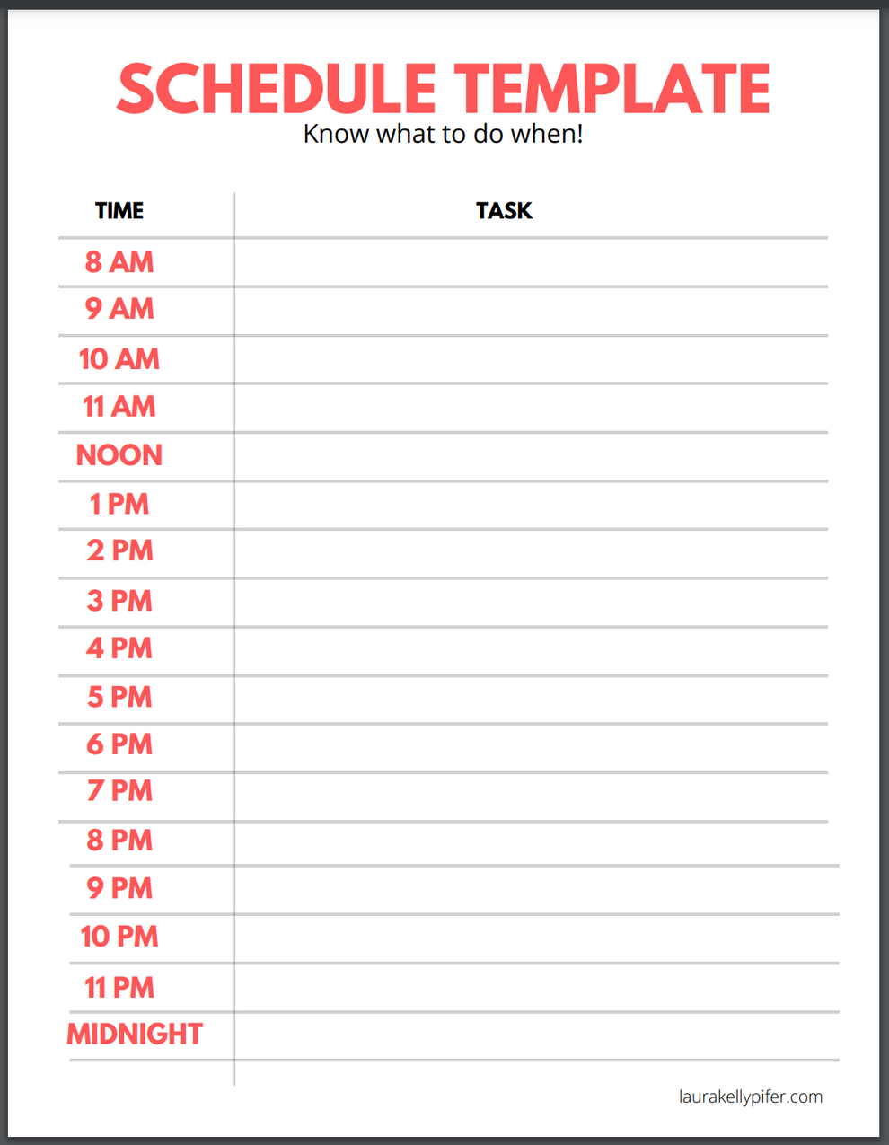 Know What To Do When Daily Schedule Appointment Template/Log/Tracker P ...