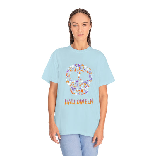 Floral Skull Halloween Comfort Colors T-shirt - The Good Life Vibe