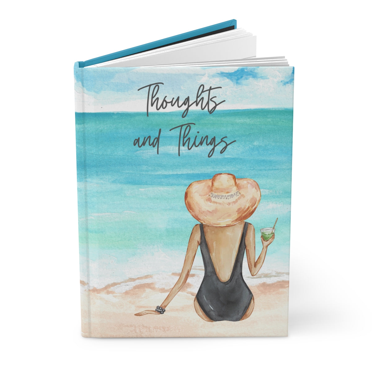 Hard cover notebook, Dotted Paper Journal, Beach Watercolor Journal, Thoughts & Things Journal, Lined Notebook, Lined Journal, Stationery - The Good Life Vibe