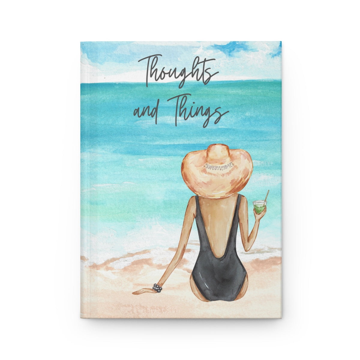 Hard cover notebook, Dotted Paper Journal, Beach Watercolor Journal, Thoughts & Things Journal, Lined Notebook, Lined Journal, Stationery - The Good Life Vibe