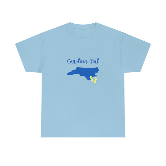 North Carolina Girl Tee Southern Flip Flops T-Shirt State Graphic Tee Trendy Carolina Shirt - The Good Life Vibe