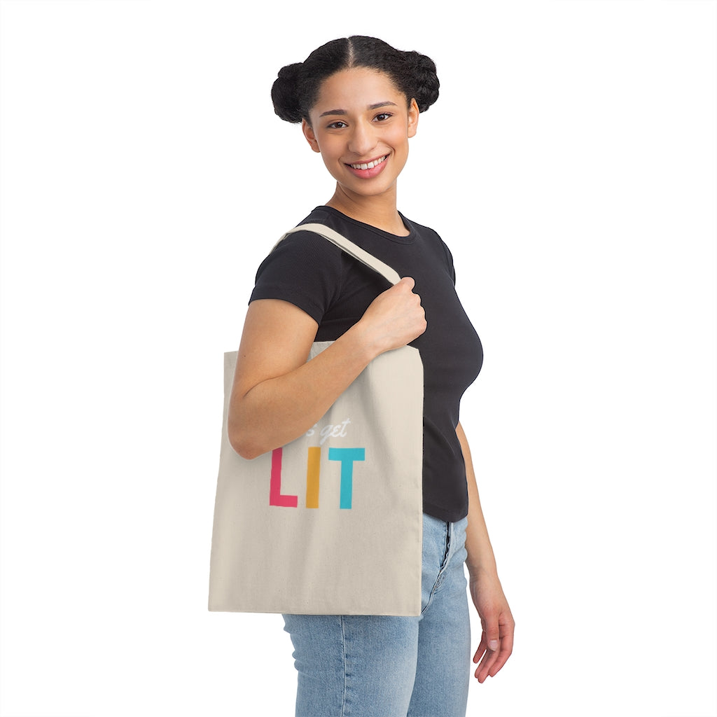 Lets Get LIT Tote Bag Trendy Tote Bag Lit Tote Bag Funny Sayings Tote Bag Christmas Tote Bag Holiday Tote Bag Funny Tote Bag - The Good Life Vibe
