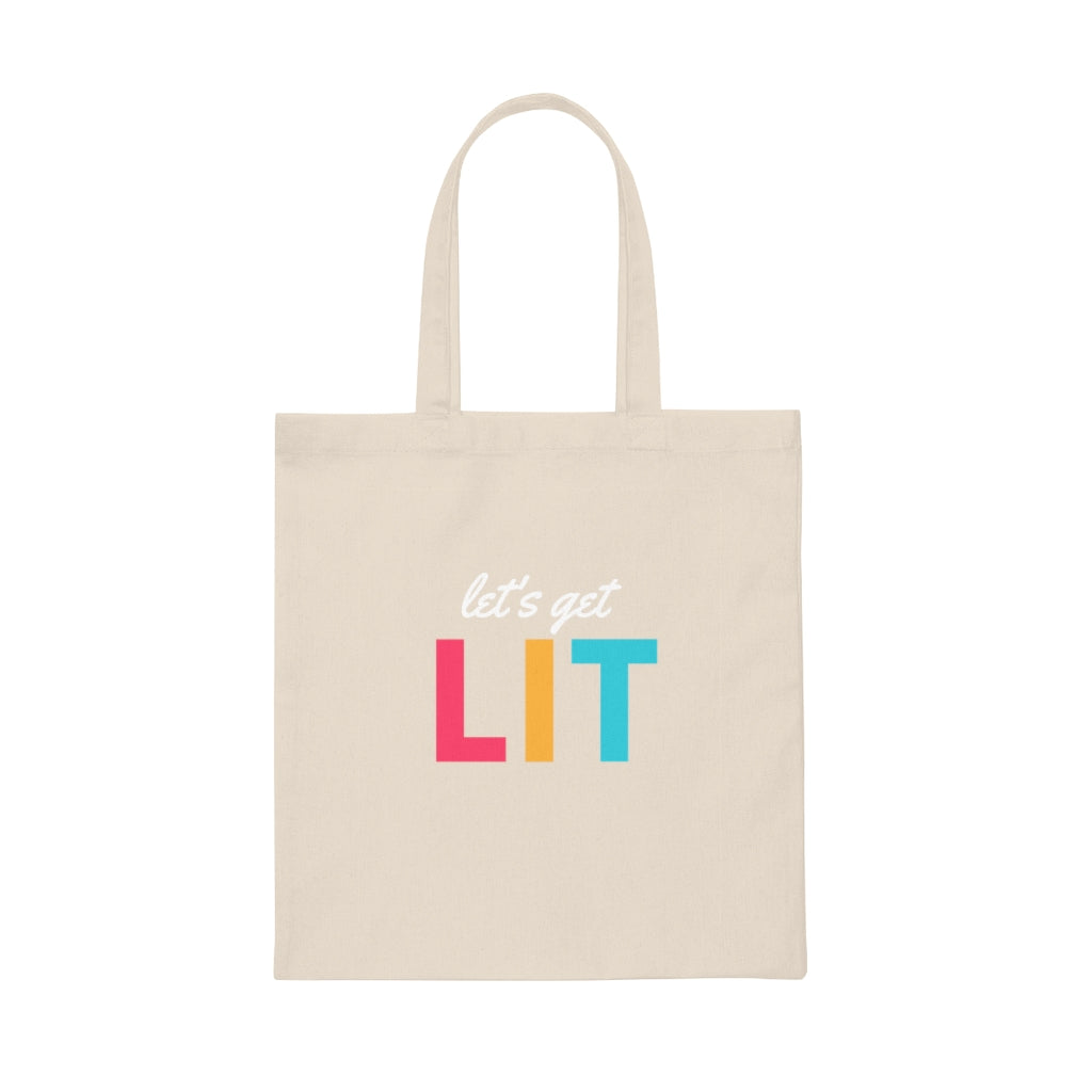Lets Get LIT Tote Bag Trendy Tote Bag Lit Tote Bag Funny Sayings Tote Bag Christmas Tote Bag Holiday Tote Bag Funny Tote Bag - The Good Life Vibe