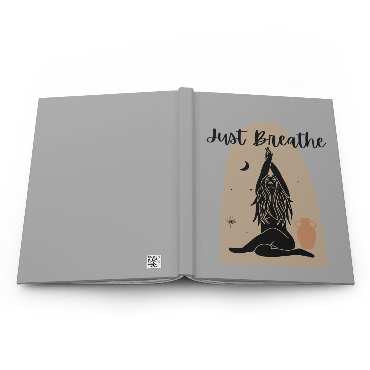 Just Breathe Notebook, Yoga Journal, Exercise Journal, Hard Cover Notebook, Dotted Paper Journal, Yoga, Lined Notebook, Lined Journal - The Good Life Vibe