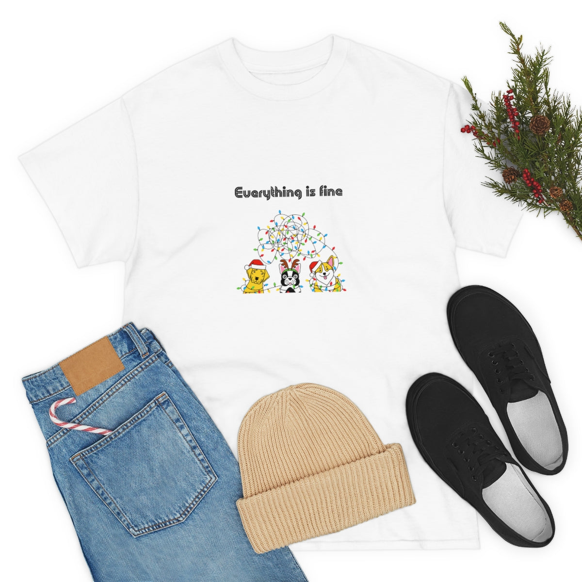 Everything is Fine Tshirt, I'm Fine Everything is Fine, Christmas Shirt, Funny Christmas Shirt, Sarcastic Tshirt, Funny Tshirt, Gift for Her - The Good Life Vibe