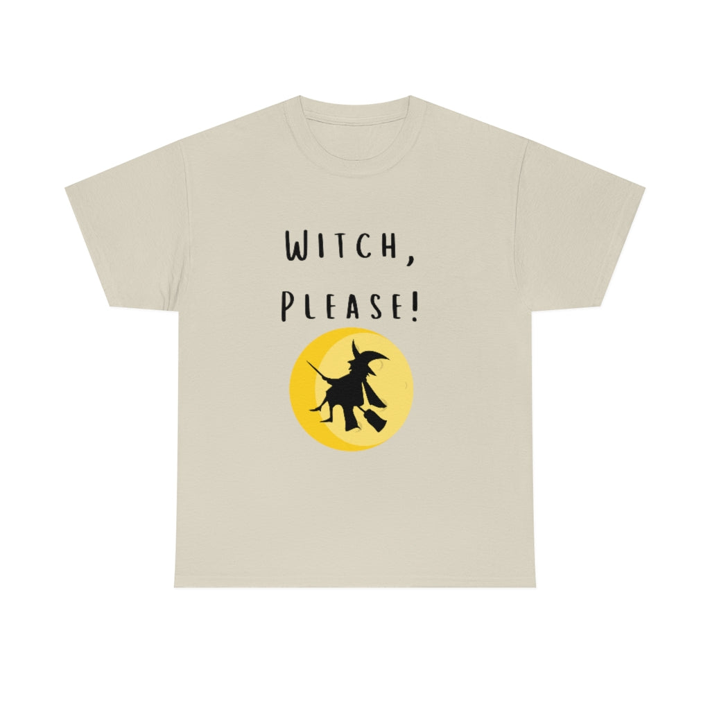 Witch, Please Riding On Broom With Moon Trendy Halloween Spooky Preppy T-Shirt Gift Heavy Cotton Tee - The Good Life Vibe