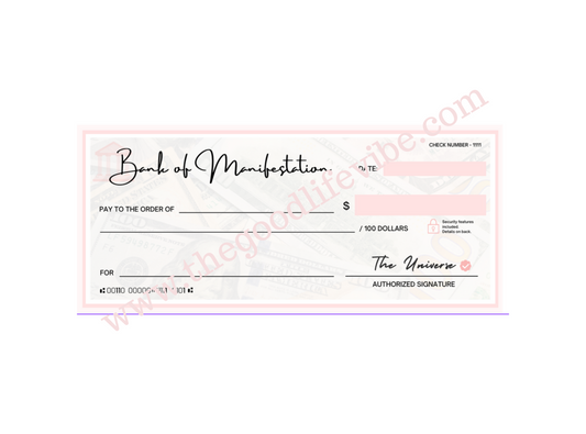 Blank Manifestation Checks - Printable / Digital Download